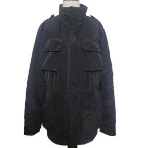 Tumi Tech Black Thick Jacket w/ Hidden Hood SZ Medium